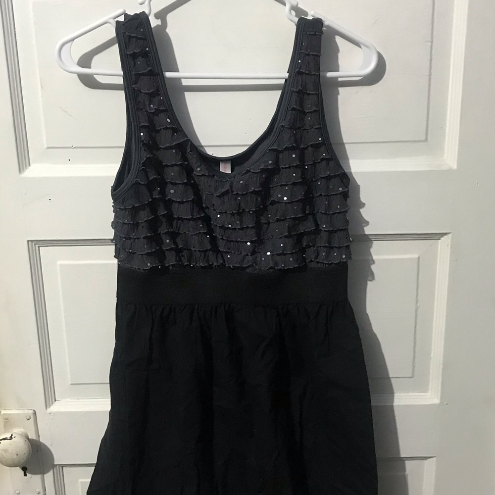 Grey and Black Dress. Size L. Elastic Waist.
